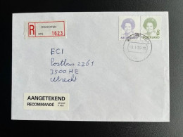 NETHERLANDS 1996 REGISTERED LETTER DRACHTEN TO UTRECHT 03-01-1996 NEDERLAND AANGETEKEND - Brieven En Documenten