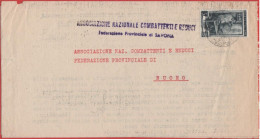 ITALIA - Storia Postale Repubblica - 1953 - 5 Italia Al Lavoro (Isolato) - Stampe - Associazione Nazionale Combattenti E - 1946-60: Marcofilie