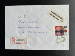 NETHERLANDS 1996 REGISTERED LETTER DORDRECHT RECHTE ZANDWEG TO VIANEN 27-08-1996 NEDERLAND AANGETEKEND - Storia Postale