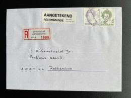 NETHERLANDS 1996 REGISTERED LETTER DORDRECHT ADMIAALSPLEIN TO ROTTERDAM 01-05-1996 NEDERLAND AANGETEKEND - Briefe U. Dokumente