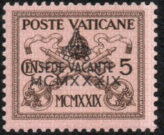 Vatican 1939 5 C Death Of Pope Pius XI, Election Of Successor 1 Value Overprint MH Sede Vacante MCMXXXIX - Nuevos