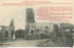 CPA Militaria-Ce Qu'ils Ont Fait D'un Village Lorrain      L1898 - War 1914-18
