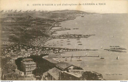 CPA Côte D'Azur à Vol D'aéroplane De Cannes à Nice     L1355 - Sonstige & Ohne Zuordnung