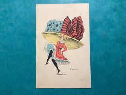 Illustrateur Mouton Femme Au Chapeau - Altri & Non Classificati