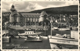 11665062 Neuchatel NE Le Port Et L Hotel Poste Neuchatel - Andere & Zonder Classificatie