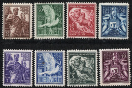 Vatican 1938 Airmail Set 8 Values MNH Statue Of Petrus, Dove, Ascension Of Elias, Angels Bringing Casa Sancta To Loreto - Ongebruikt