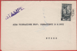 ITALIA - Storia Postale Repubblica - 1953 - 5 Italia Al Lavoro (Isolato) - Stampe - Associazione Nazionale Combattenti E - 1946-60: Marcophilia