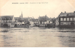 SOISSONS - Janvier 1910 - Inondation Du Quai Saint Waast - Très Bon état - Soissons