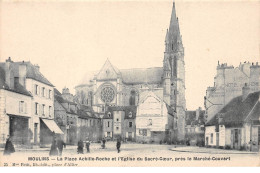 MOULINS - La Place Achille Roche Et L'Eglise Du Sacré Coeur - Très Bon état - Moulins