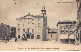 TENCE - La Place De L'Hôtel De Ville Et L'Eglise Paroissiale - état - Altri & Non Classificati