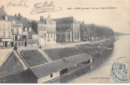 GIEN - Vue Sur Le Quai National - Très Bon état - Gien