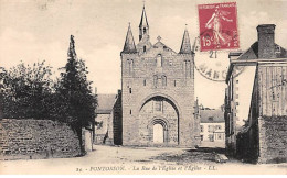 PONTORSON - La Rue De L'Eglise Et L'Eglise - Très Bon état - Pontorson