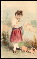 Österreich - 1901 - Kinder - Koloriert - Landmädchen Traurig - Retratos