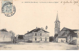 HORTES - La Fontaine, La Mairie Et L'Eglise - Très Bon état - Other & Unclassified