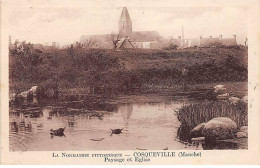 COSQUEVILLE - Paysage Et Eglise - Très Bon état - Sonstige & Ohne Zuordnung