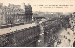 PARIS - Vue Générale Du Métropolitain Au Boulevard De La Chapelle - Très Bon état - Distrito: 10