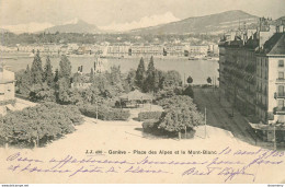 CPA Genève-Place Des Alpes Et Le Mont Blanc-Timbre      L2041 - Genève