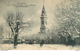 CPA Gap Sous La Neige-Place Ladoucette Et église Des Cordeliers-534-Timbre     L2045 - Gap