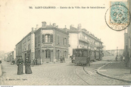 CPA Saint Chamond-Entrée De La Ville, Rue De Saint Etienne-742-Timbre      L1720 - Saint Chamond