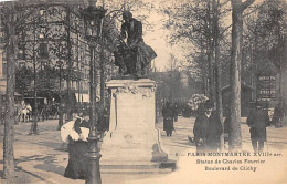 PARIS - Montmartre - Statue De Charles Fourrier - Boulevard De Clichy - Très Bon état - Arrondissement: 18