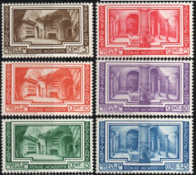 Vatican 1938 Christian Archeology Congress 6 Values MNH Crypt In The Catacombs Of Kallist, Basilica In The Catacombs Of - Unused Stamps