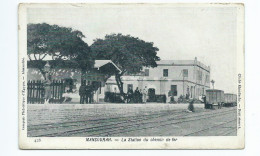 Postcard Railway Egypt Mansourah The Station Of The Railway Steam . Unused - Estaciones Sin Trenes