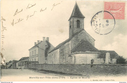 CPA Marcilly Sur Tille-Eglise Et Mairie-Timbre    L1382 - Autres & Non Classés