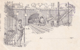 Lisieux (14 Calvados) 1916 Carte Et Tampon Des GVC N° 8 Garde Des Voies De Communication Illustrée Et Cachet De La Gare - Lisieux