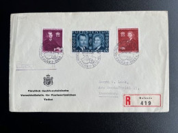 LIECHTENSTEIN 1943 REGISTERED LETTER BALZERS TO LAUSANNE 07-03-1943 EINSCHREIBEN - Cartas & Documentos