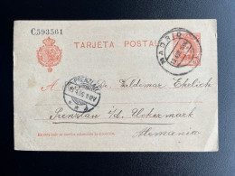 SPAIN ESPANA 1906 POSTCARD MADRID TO PRENZLAU 13-04-1906 SPANJE - 1850-1931