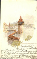 11663469 Luzern LU Mit Wasserturm Kuenstlerkarte Luzern LU - Sonstige & Ohne Zuordnung