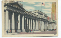 Postcard Railway Usa New York Pennsylvania Station Unused Bit Grubby. - Gares - Sans Trains