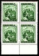 ÖSTERREICH 1945 Nr 741 Postfrisch VIERERBLOCK URA X36BC46 - Ungebraucht
