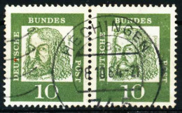 BRD DS BED. DEUT. Nr 350y Zentrisch Gestempelt WAAGR PAAR X580C46 - Used Stamps