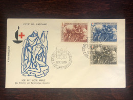 VATICAN FDC COVER 1964 YEAR RED CROSS HEALTH MEDICINE STAMPS - FDC