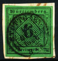 WÜRTTEMBERG AUSGABE VON 1851 Nr 3IIa Zentrisch Gestempelt BR X677722 - Afgestempeld