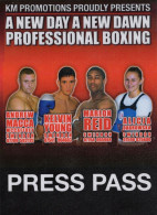 Kelvin Young Swindon Boxers 4x Boxing Night Press Pass - Pugilato
