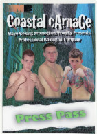 Coastal Carnage Torquay Boxing Sports Rare Presss Pass - Boxing