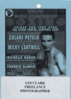 Zolani Petelo Vs Micky Cantwell 2000 Kent Boxing Press Pass - Boksen