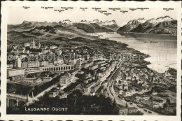 11663171 Ouchy Panoramazeichnung Mit Genfersee Und Alpen Ouchy - Sonstige & Ohne Zuordnung