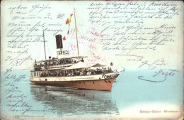 11663145 Montreux VD Bateau-Salon Mit Genfersee Kuenstlerkarte Montreux - Sonstige & Ohne Zuordnung