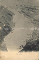 11663057 Lac Leman Genfersee Panoramakarte Genf - Altri & Non Classificati