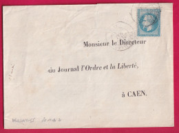 COMMUNE DE PARIS N°29 CAD TYPE 17 VERSAILLES DU 25 MAI 1871 PENDANT LA SEMAINE SANGLANTE ARRIVE CAEN 26 MAI - Guerra De 1870