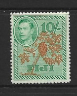 Fiji 1938 - 1955 KGVI Definitives 10/- Papaya Tree MLH - Fidschi-Inseln (...-1970)