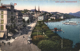 11662859 Luzern LU Schweizerhofquai Strassenbahn Dampfer Mit Vierwaldstaettersee - Other & Unclassified