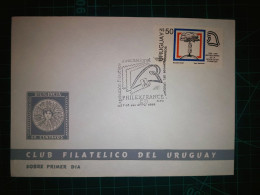 RÉPUBLIQUE ORIENTALE DE L'URUGUAY, Enveloppe FDC Commémorative Avec Timbre-poste Coloré (Proceres De La Patria, Bâtiment - Uruguay