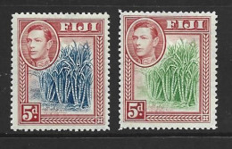 Fiji 1938 - 1955 KGVI Definitives 5d Blue Canes MLH - Fidschi-Inseln (...-1970)