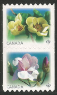 Canada Magnolias Se-tenant Coil Roulette Annual Collection Annuelle MNH ** Neuf SC (C26-23ab) - Móviles (animadas)