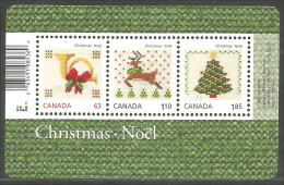 Canada Cor Horn Deer Renne Sapin Noel Christmas Tree Tannenbaum S/S MNH ** Neuf SC (C26-87) - Ungebraucht