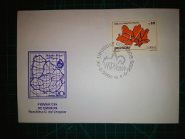 RÉPUBLIQUE ORIENTALE DE L'URUGUAY, Enveloppe FDC Commémorative Avec Timbre-poste Coloré (Proceres De La Patria, Bâtiment - Uruguay